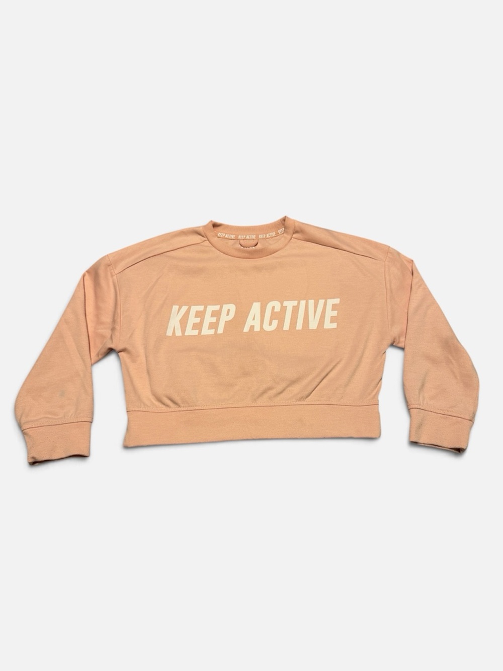 Zara 'KEEP ACTIVE' Cropped Sweatshirt girls size 9-10 color peach